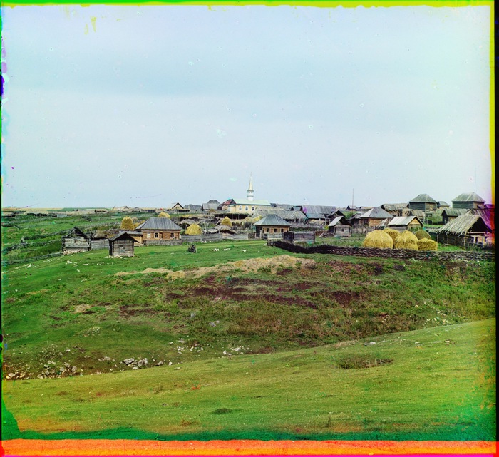 Общий вид башкирской деревни Эхья