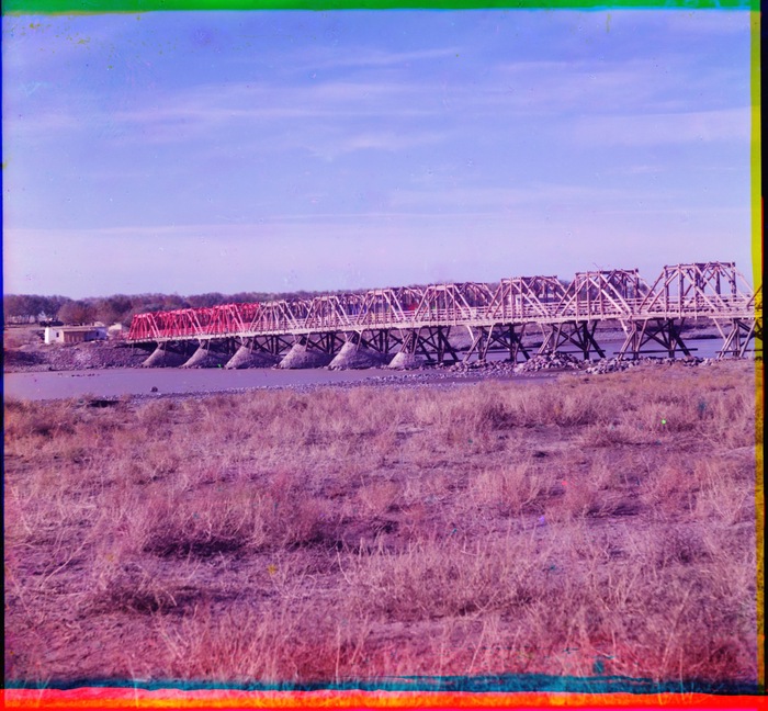 Запорожский мост через Сыр-Дарью. С правого берега
